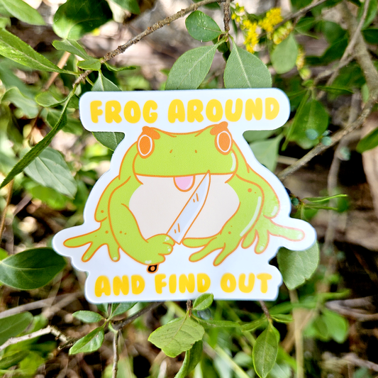 Frog around and find out - Mushroom Mail Sticker Design!