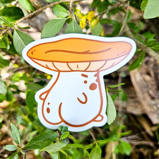 Orange Mushroom with Butt Sticker