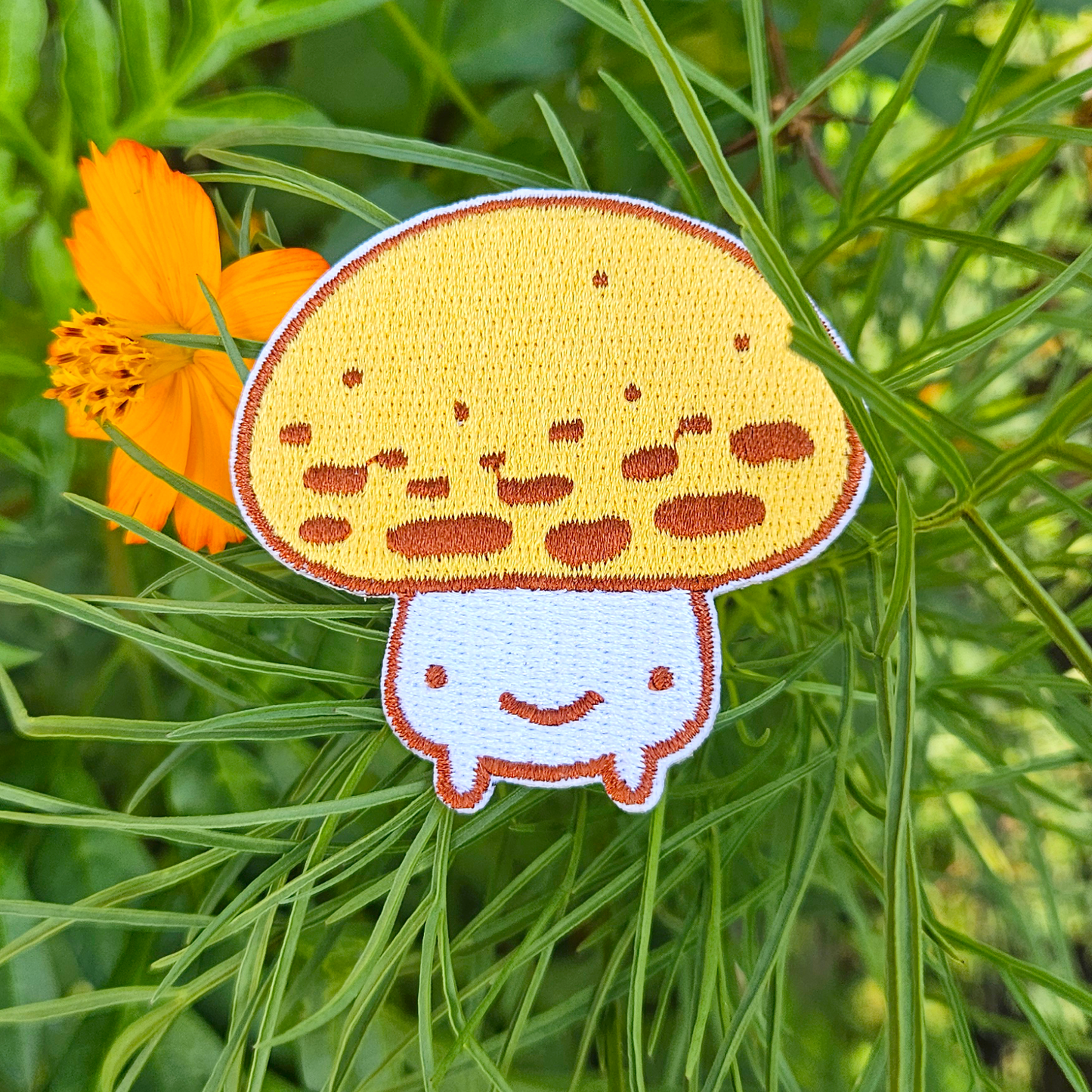 Yellow Mushroom Iron on Patch